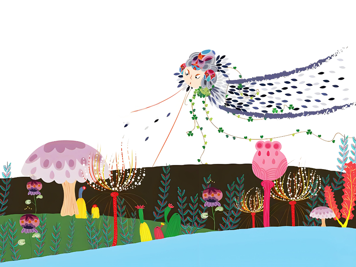 風(fēng)姑娘的插畫